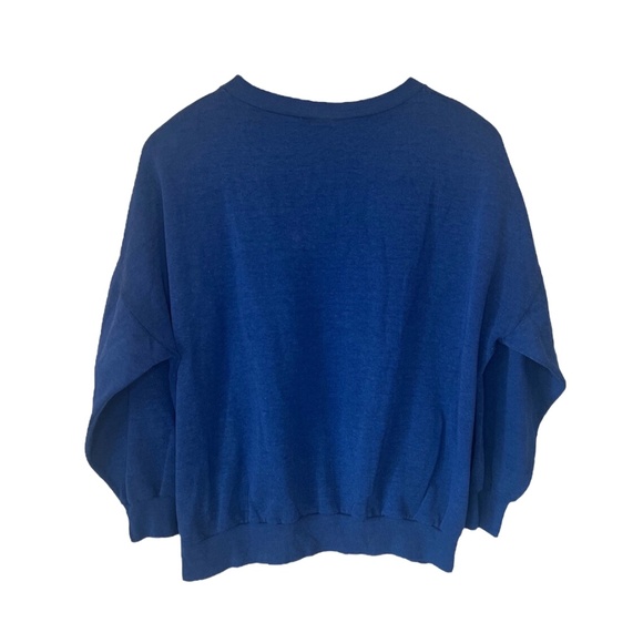 Vintage Keep It Simple Wolf Snow Nature Thin Boxy Light Sweatshirt Navy Blue M - Picture 2 of 10